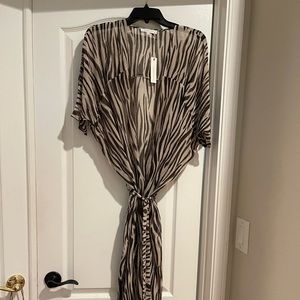 Vici olivaceous pool/beach cover up zebra print NWT